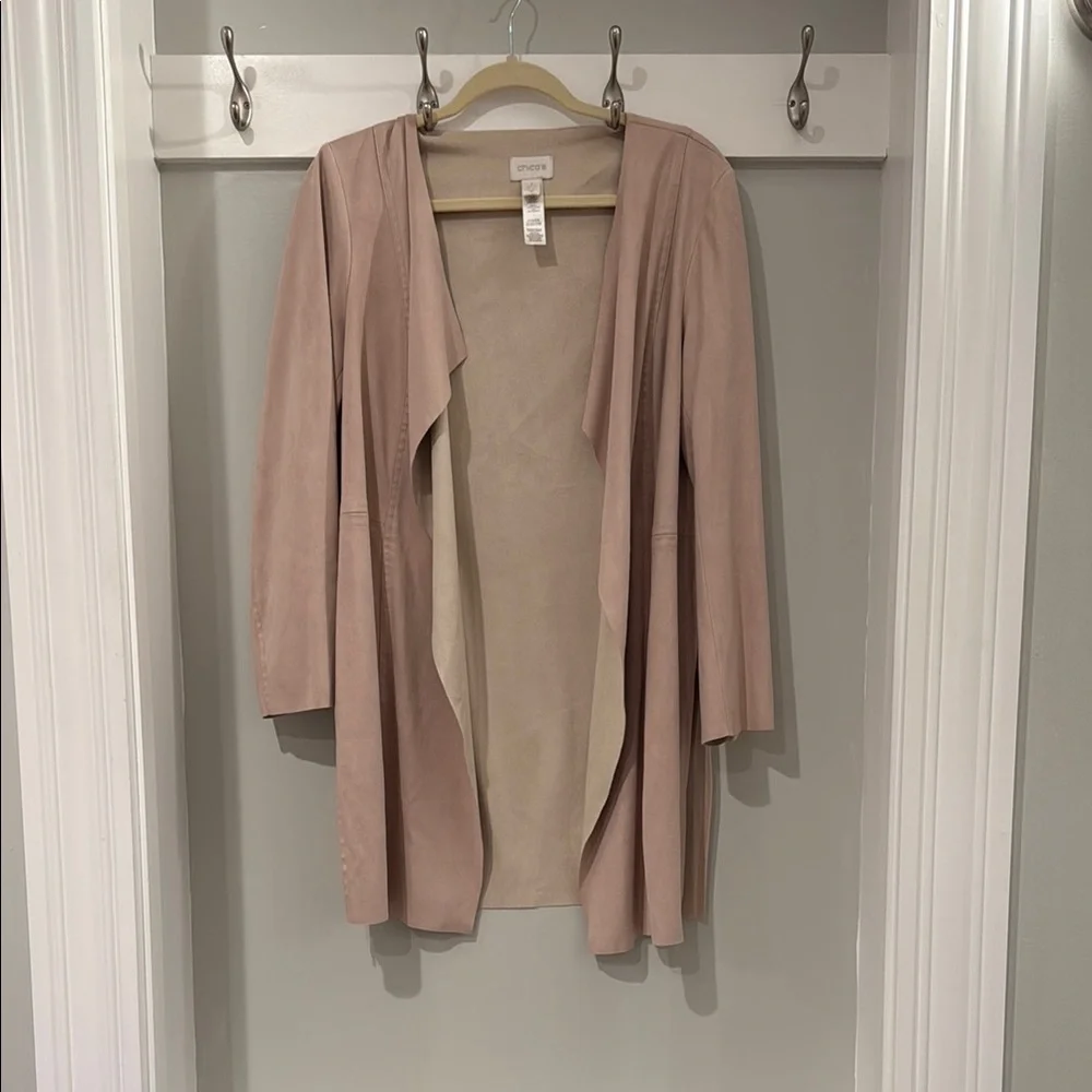 Chico's Classic Pink Micro Suede Shrug